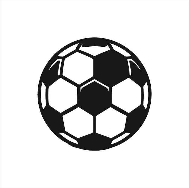 Uma ilustração vetorial de silhueta de futebol com fundo branco