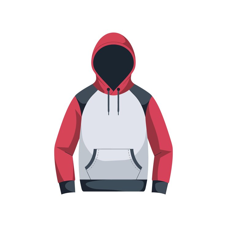 Vetor uma ilustração vetorial plana de hoodie em fundo branco