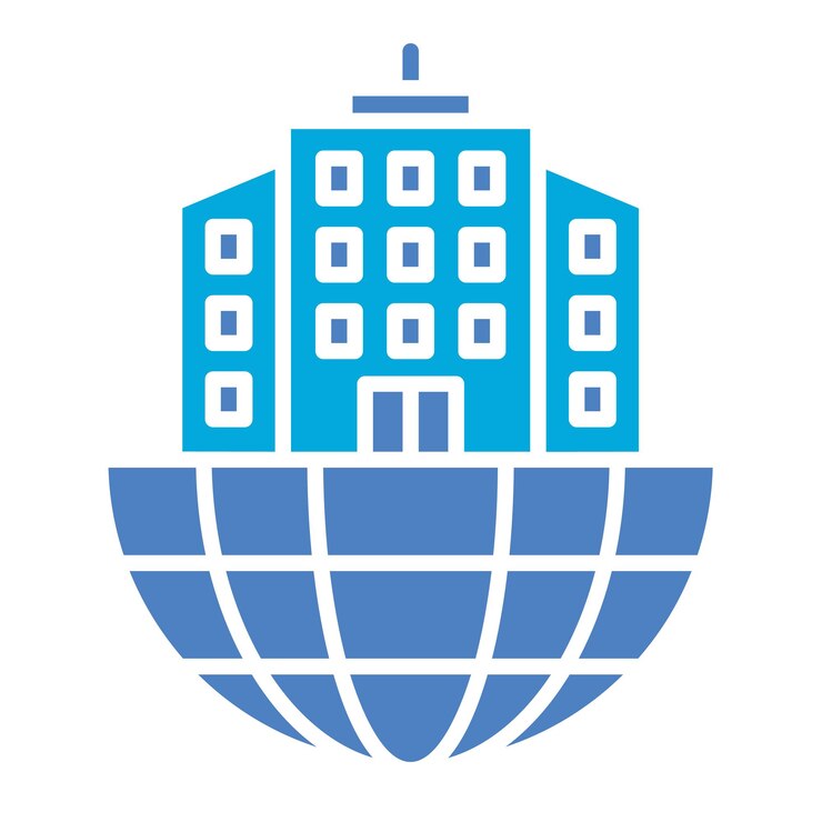 Vetor uma imagem azul e branca de um globo com um fundo azul