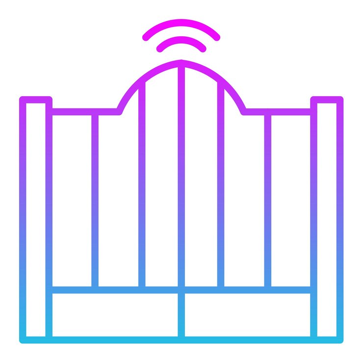 Vetor uma imagem colorida de um edifício com linhas azuis e cor-de-rosa