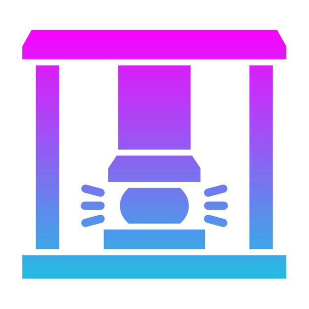 uma imagem colorida de um posto de gasolina com uma borda azul e rosa