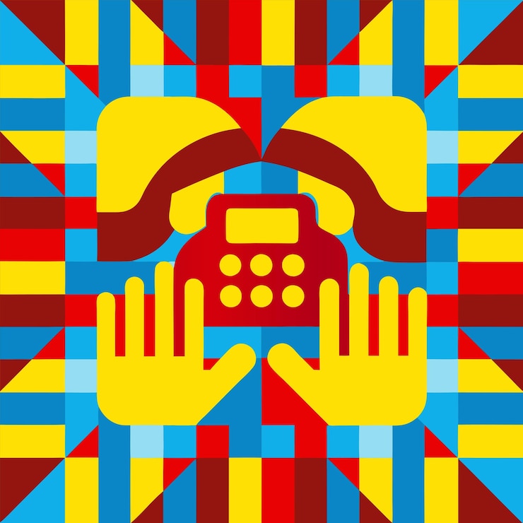 Vetor uma imagem colorida de uma pessoa segurando um telefone com um par de óculos