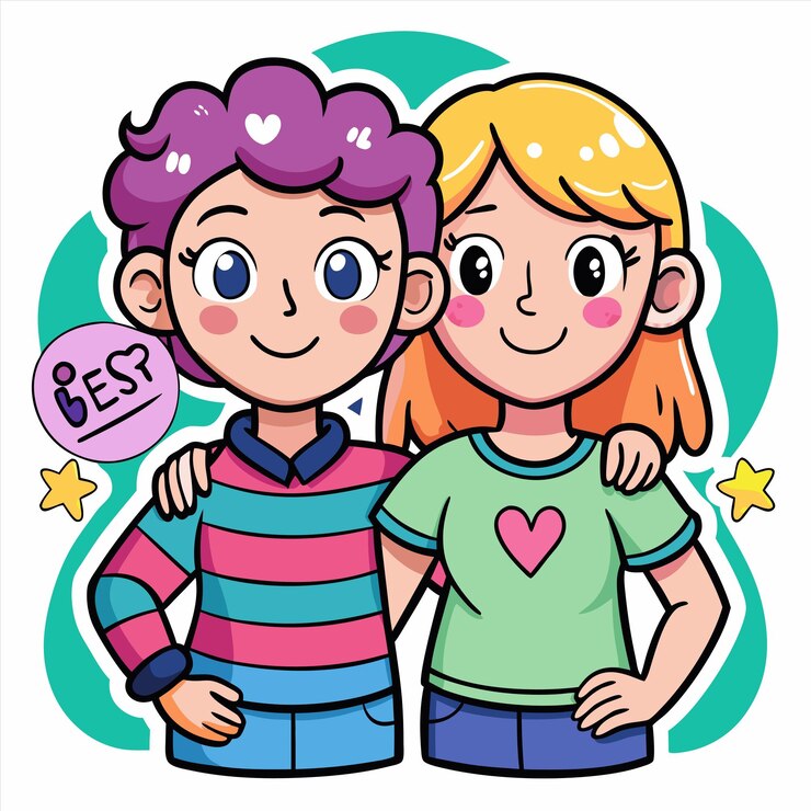 Vetor uma imagem de desenho animado de duas pessoas com uma camisa verde que diz citação de abelha