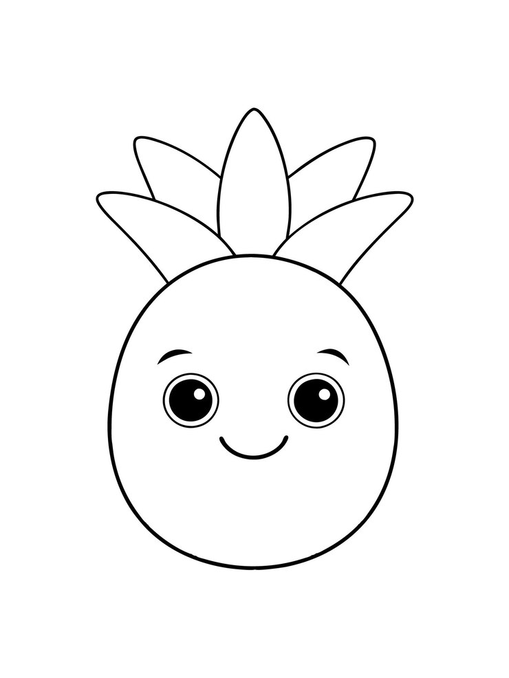 Vetor uma imagem de desenho animado de um abacaxi com um sorriso no rosto