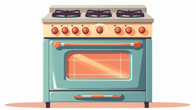 Vetor uma imagem de desenho animado de um forno verde com o canto superior esquerdo