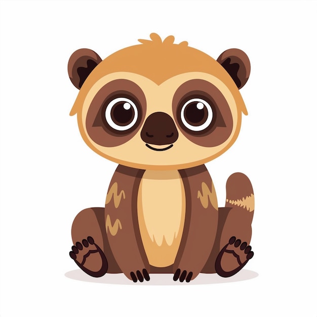 uma imagem de desenho animado de um panda castanho com olhos castanhos e um nariz castanho