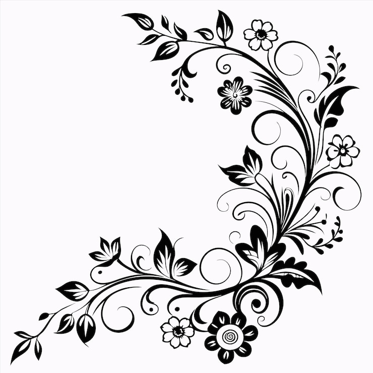 Vetor uma imagem de um desenho floral com flores nele