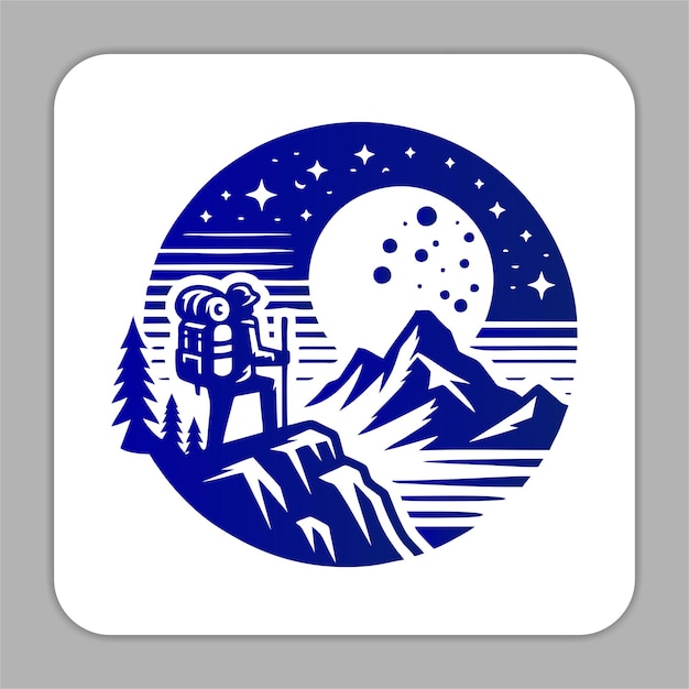 uma imagem de uma montanha com uma montanha e uma lua