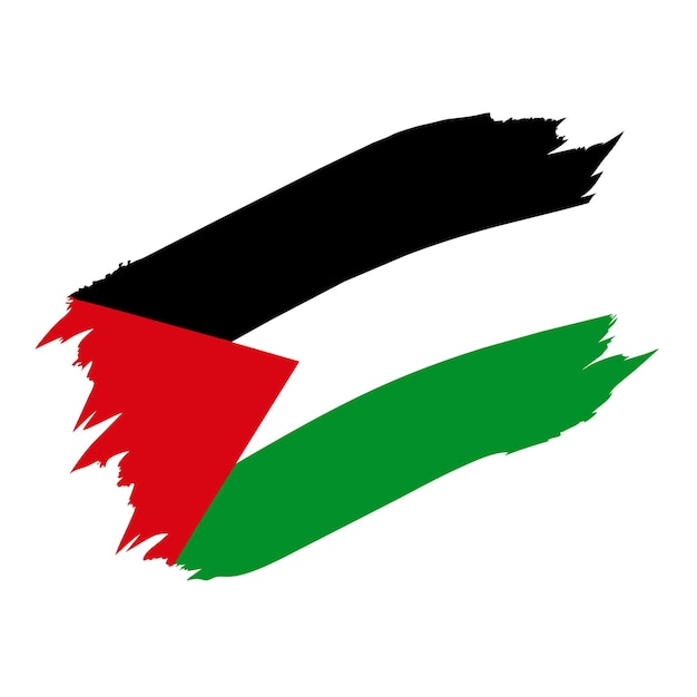 Vetor uma imagem em preto e branco da bandeira da palestina ilustração vetorial da bandeira