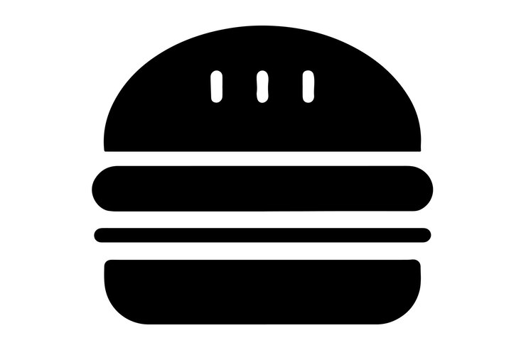 Vetor uma imagem em preto e branco de um hambúrguer em um fundo branco