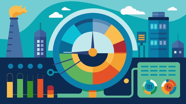 Vetor uma imagem em zoom de um ecrã de visualização digital que mostra uma desagregação do consumo de energia por diferentes