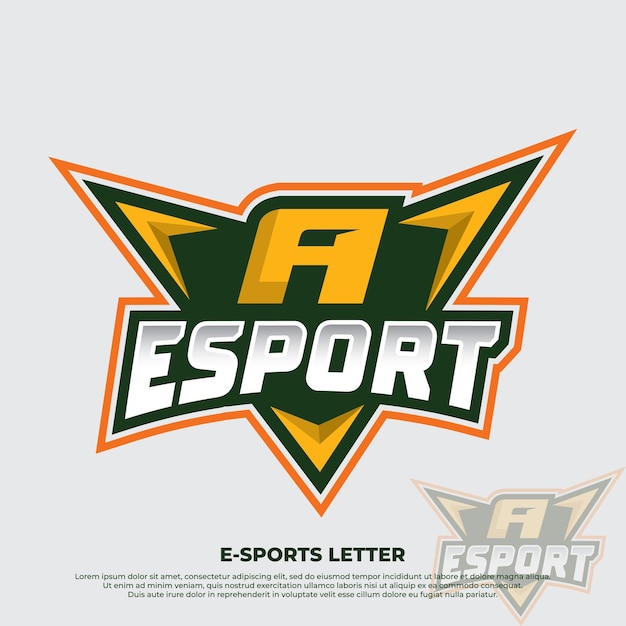 Vetor uma letra inicial design de ilustração de logotipo esport jogos logotipo de mascote inicial ideias de logotipo de equipe esport