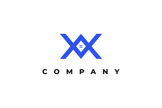 uma letra v x logotipo do telhado da casa