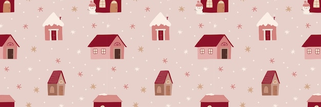 Vetor uma linda casa de natal de inverno.
