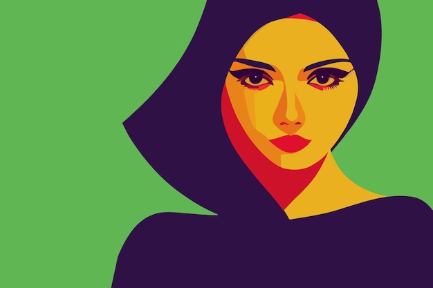 Uma linda mulher iraniana em uma sheila Pela liberdade das mulheres no Irã