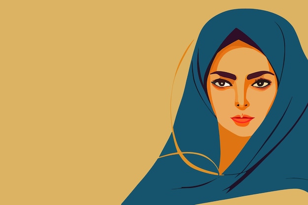 Vetor uma linda mulher iraniana vestindo uma sheila pela liberdade das mulheres no irã