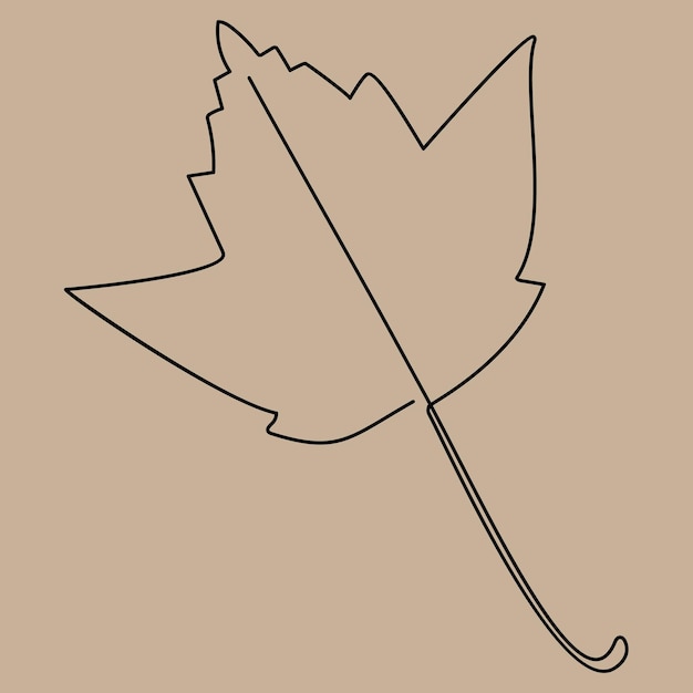 Uma linha deixa o ícone ilustração vetorial outono