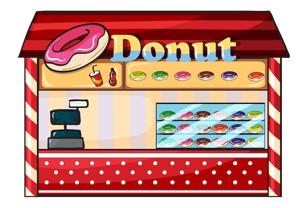 Vetor uma loja de donuts