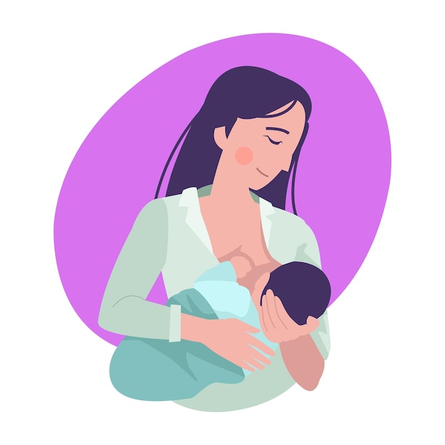 Uma mãe está amamentando seu recém-nascido