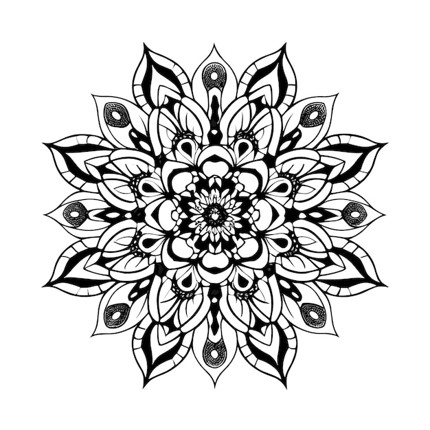 Vetor uma mandala em preto e branco com a palavra olho.