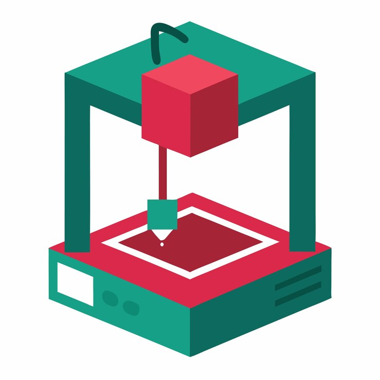 Vetor uma máquina verde e vermelha com um desenho vermelho e verde