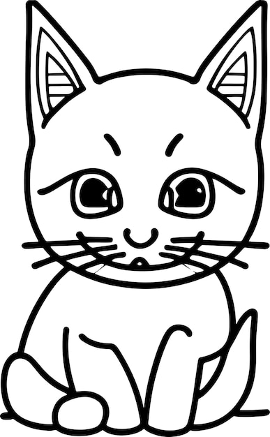 Vetor uma maravilha de bigode um gatinho bonito página de colorir aventura