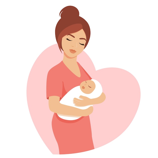 Uma menina com um bebê nos braços