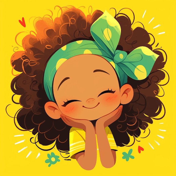 Vetor uma menina sul-africana celebra o dia da criança ao estilo de desenhos animados