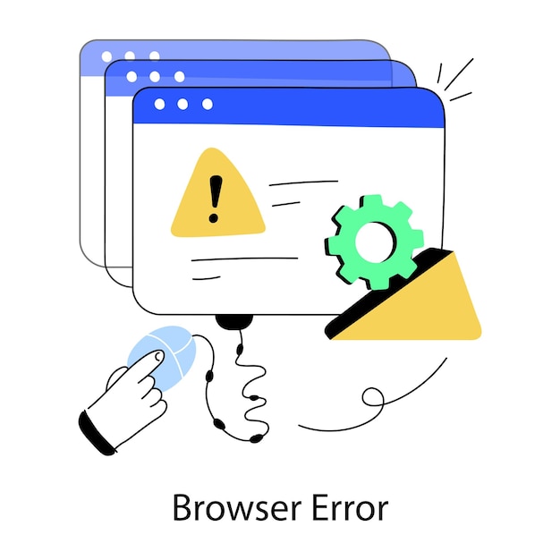 Vetor uma mini ilustração editável mostrando o erro do navegador
