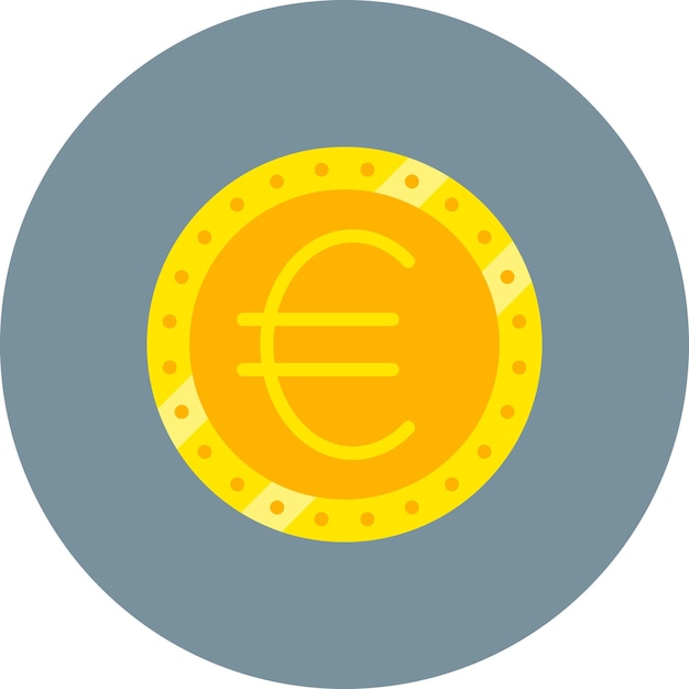 Vetor uma moeda de euro amarela com a palavra euro