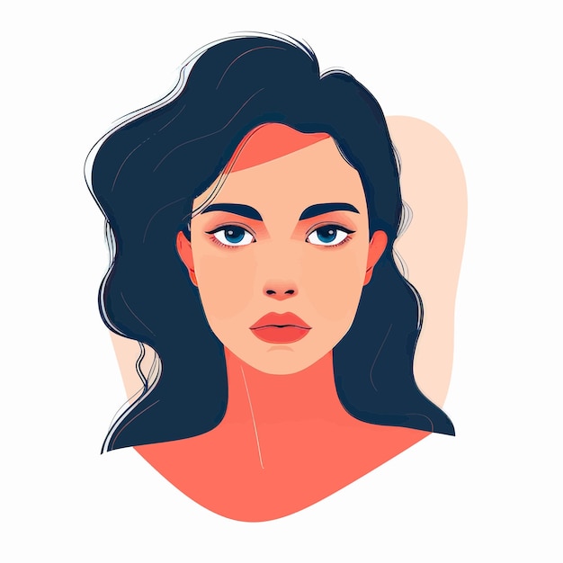 Uma mulher com cabelos longos e escuros e olhos azuis.