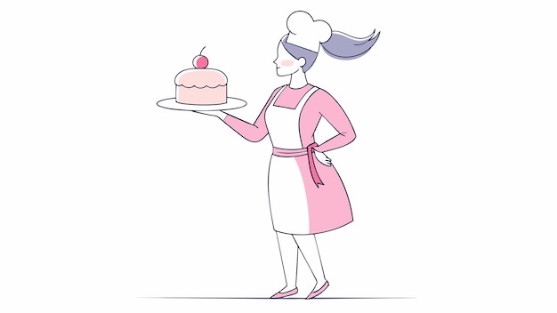 uma mulher com um bolo na cabeça e um bolo no prato