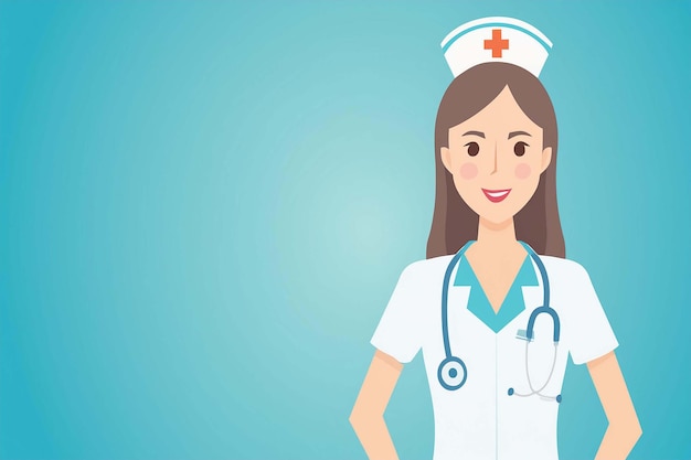 uma mulher de uniforme branco com um estetoscópio no pescoço