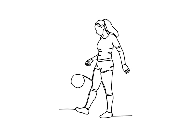 Esboço Do Desenho Da Mulher Que Mostra a Concessão Fêmea No Jogo De Futebol  Ilustração do Vetor - Ilustração de entretenimento, esfera: 142002494