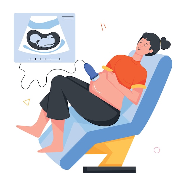 Vetor uma mulher está dormindo em uma cadeira com um sinal que diz grávida