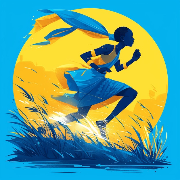 Uma mulher etíope está correndo longa distância