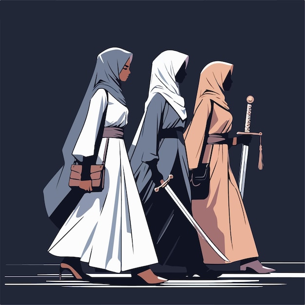 Vetor uma mulher hijab com alter ego ai gerada imagem