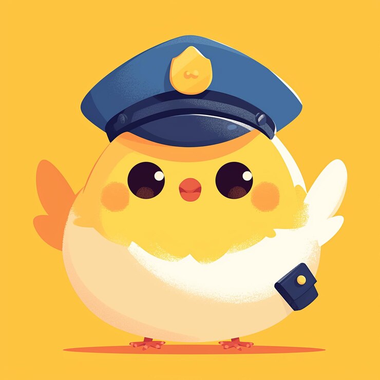 Vetor uma mulher policial ao estilo de desenho animado.