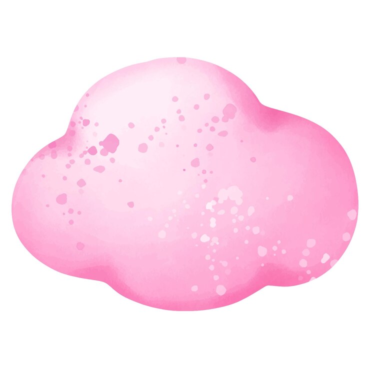 Vetor uma nuvem rosa com manchas cor-de-rosa e o coração rosa nele