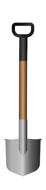 Uma pá com uma ilustração vetorial de bastão de madeira de punho preto EPS10
