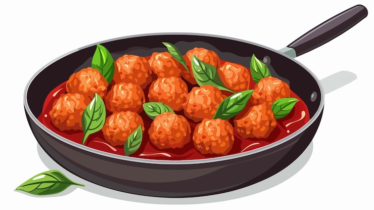Vetor uma panela de comida que tem a palavra molho quente