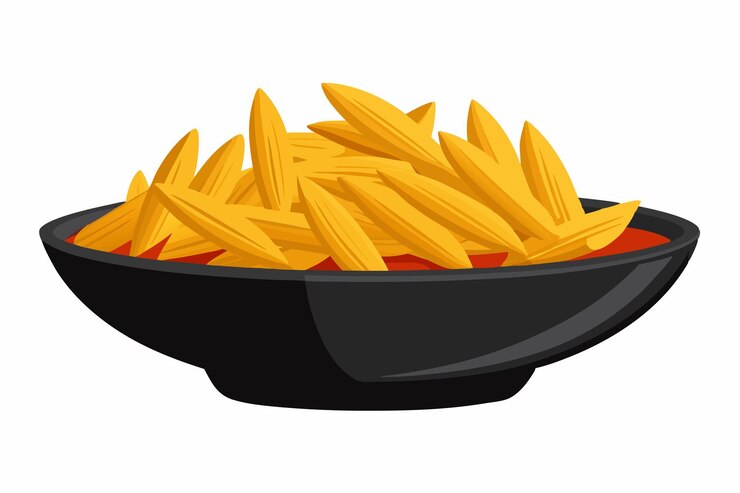 Vetor uma panela de massa com uma panela preta com uma foto de pasta nela