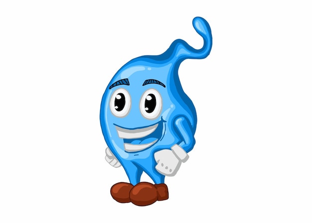 Vetor uma personagem de desenho animado azul com um grande sorriso e um nariz azul