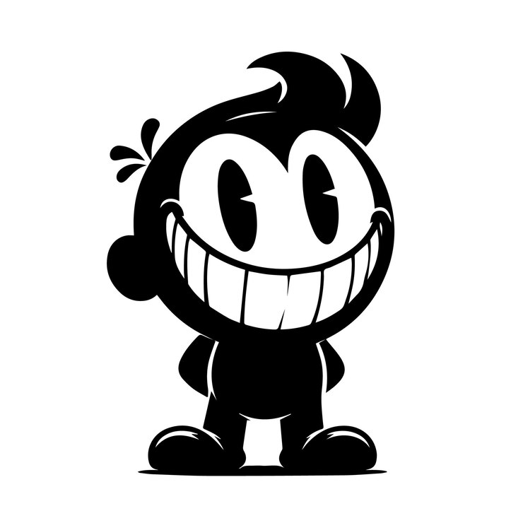 Vetor uma personagem de desenho animado com olhos grandes e dentes grandes