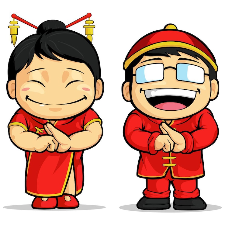 Vetor uma personagem de desenho animado com um sorriso e um menino com óculos e um sorriso