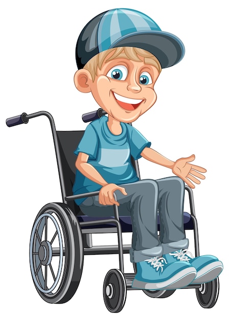 Vetor uma pessoa com deficiência em uma cadeira de rodas