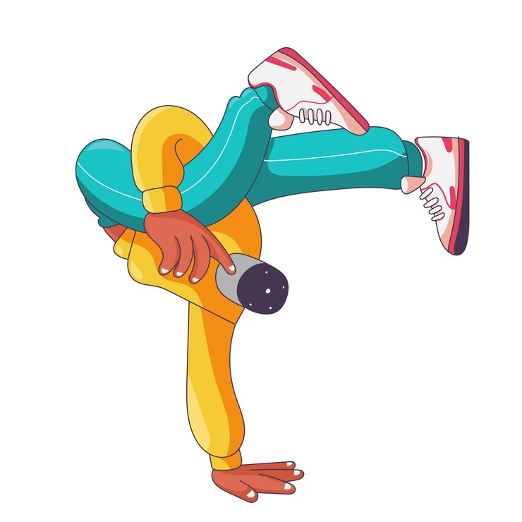 Vetor uma pessoa fazendo um movimento de breakdance na ilustração
