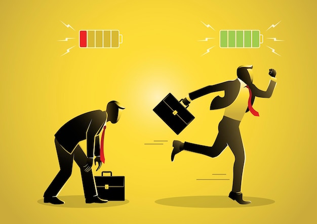 Uma pessoa fraca e um empresário cheio de energia