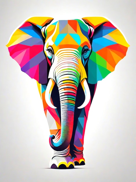 Vetor uma pintura colorida de elefante