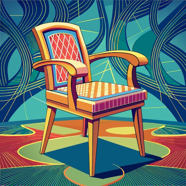 Vetor uma pintura de uma cadeira com uma cadeira que diz a cadeira